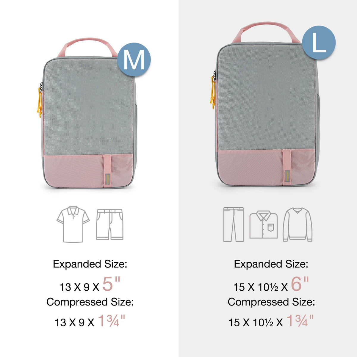 BAGSMART Compression Packing Cubes Travel Organizer Set in 2PC Pink / China Mainland – product image 18