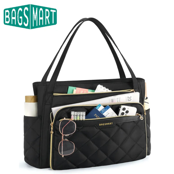 BAGSMART Quilted 15.6-Inch Laptop Tote