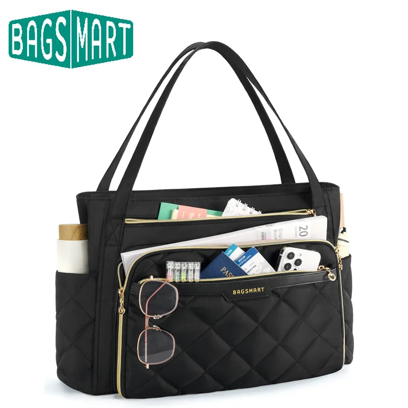 BAGSMART Quilted 15.6-Inch Laptop Tote – product image 5