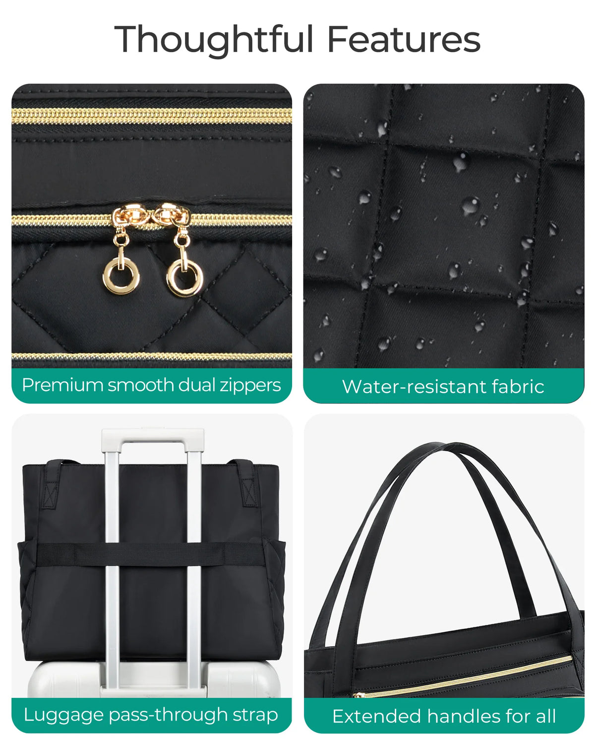 BAGSMART Quilted 15.6-Inch Laptop Tote – product image 10