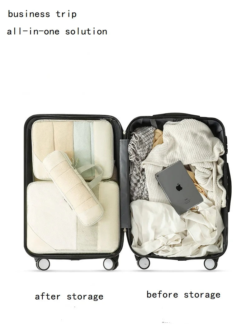 Beige 5-Piece Compression Packing Cube Set – product image 6