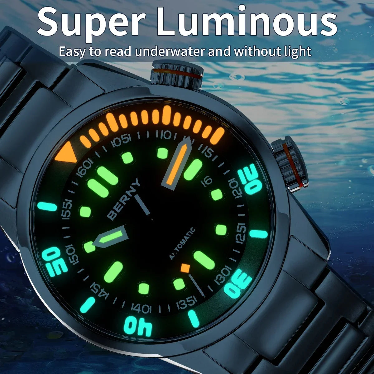 BERNY AM339M Dive Watch – 200M Waterproof Automatic Watch