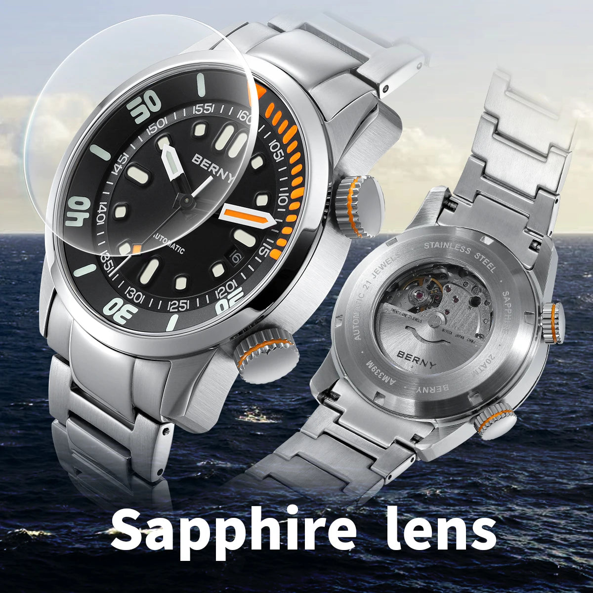 BERNY AM339M Dive Watch – 200M Waterproof Automatic Watch