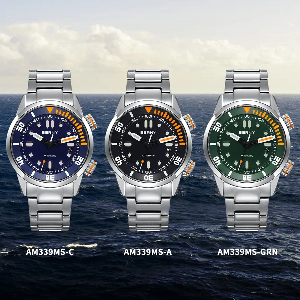 BERNY AM339M Dive Watch – 200M Waterproof Automatic Watch