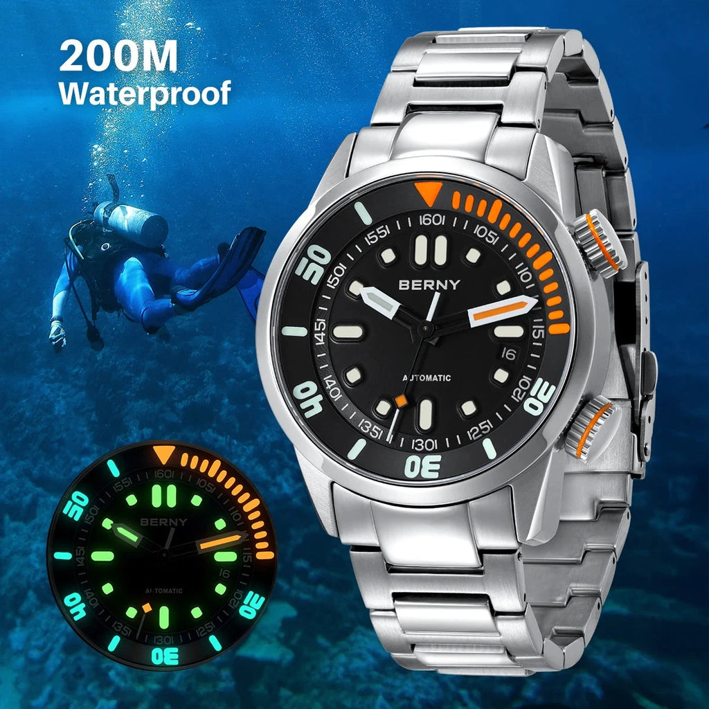 BERNY AM339M Dive Watch – 200M Waterproof Automatic Watch