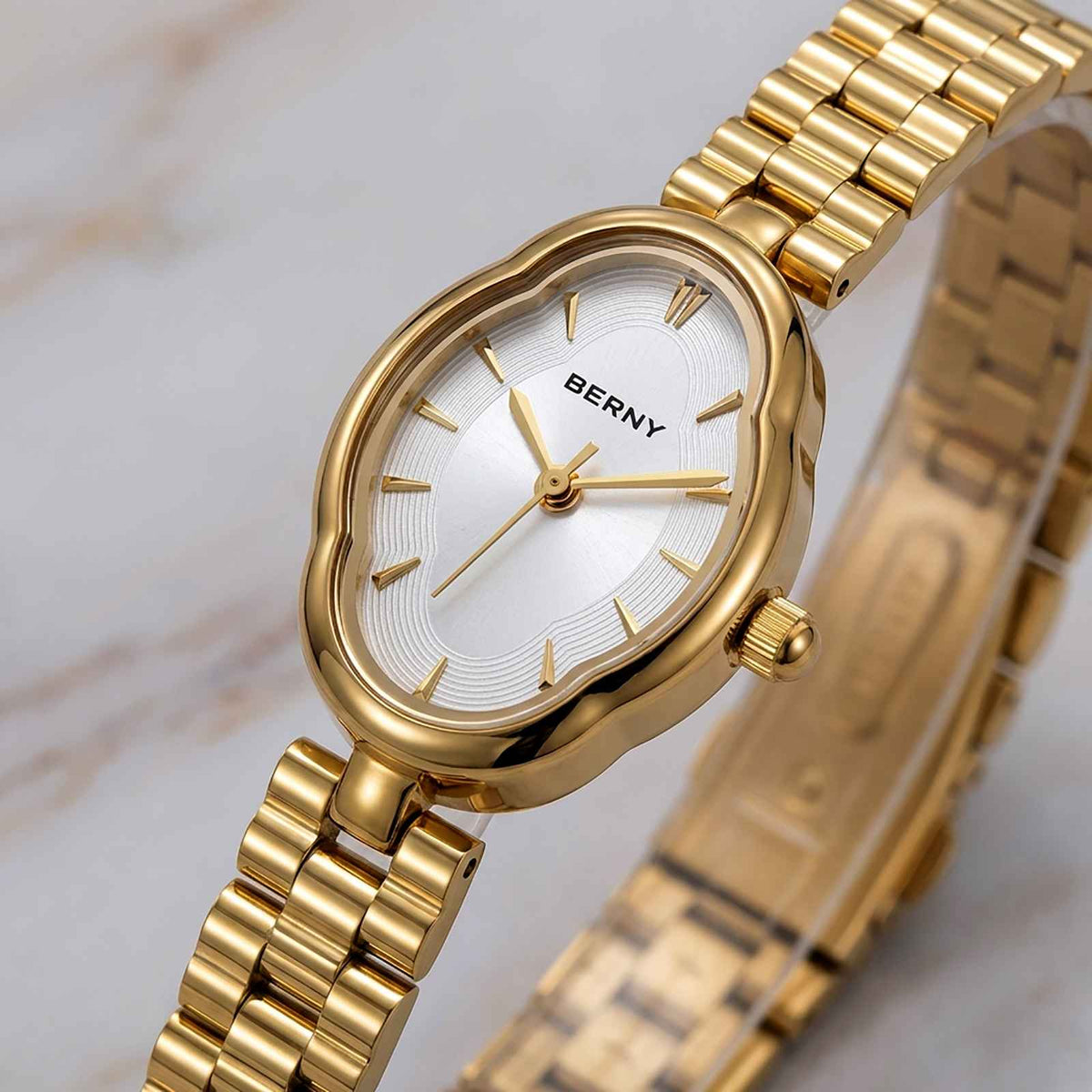 BERNY Gold Watch & Bracelet Set – Elegant Women’s Gift Smash Price Shop Women's Watch