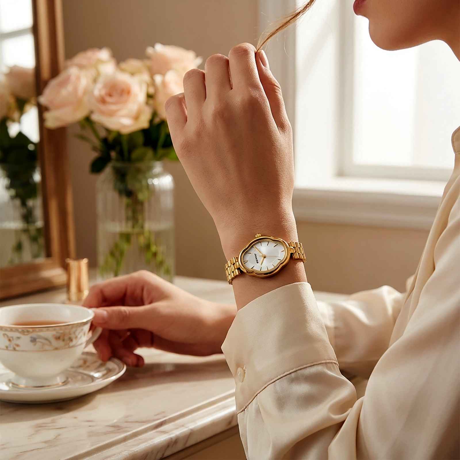 BERNY Gold Watch & Bracelet Set – Elegant Women’s Gift Smash Price Shop Women's Watch