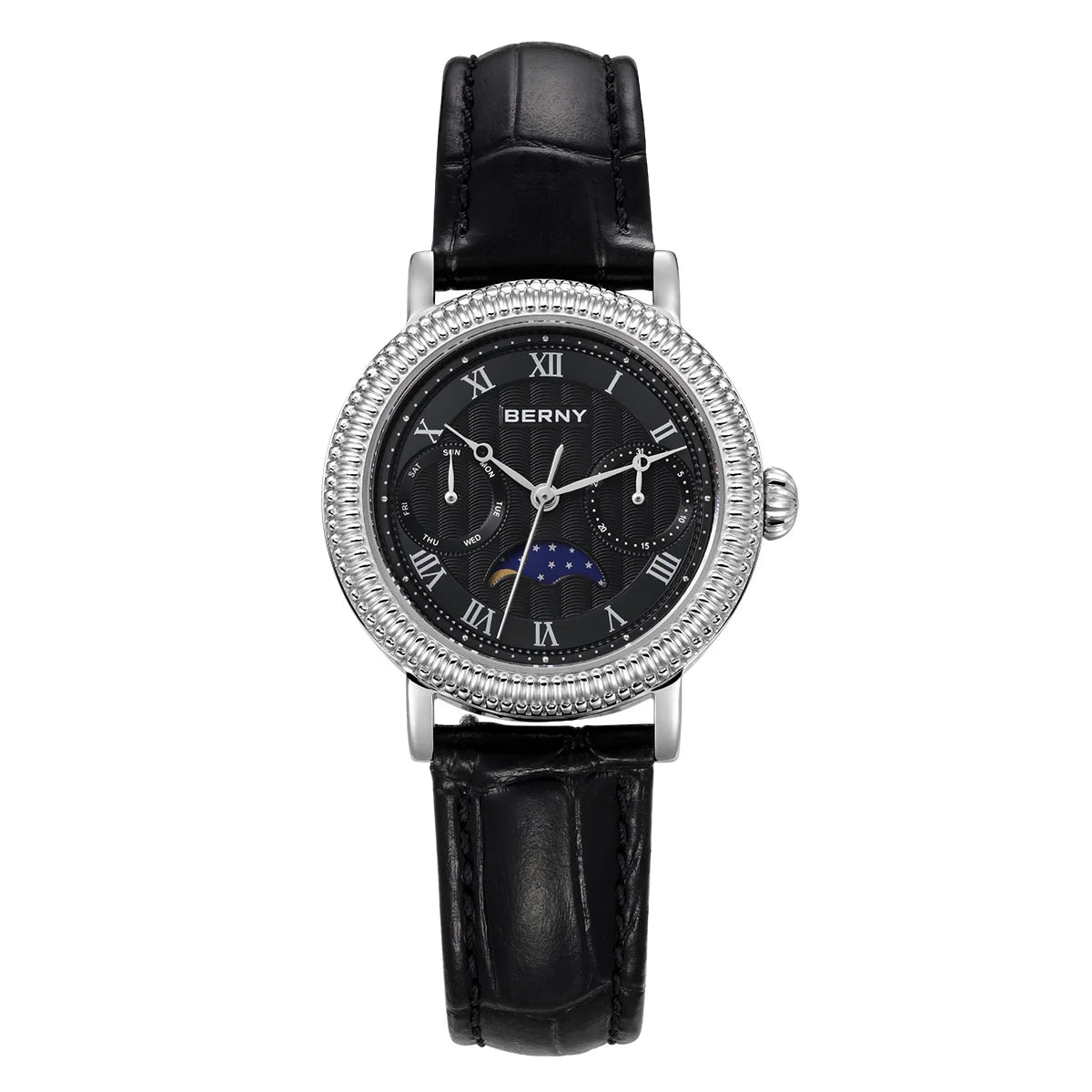 BERNY Moon Phase Women's Quartz Watch – Gold Dress Style