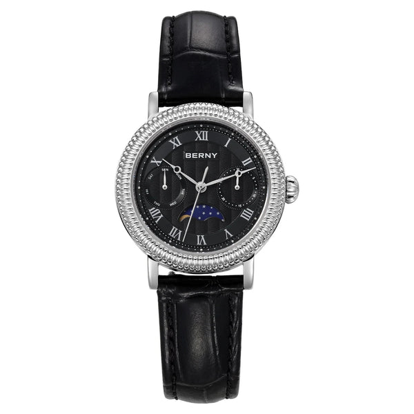 BERNY Moon Phase Women's Quartz Watch – Gold Dress Style