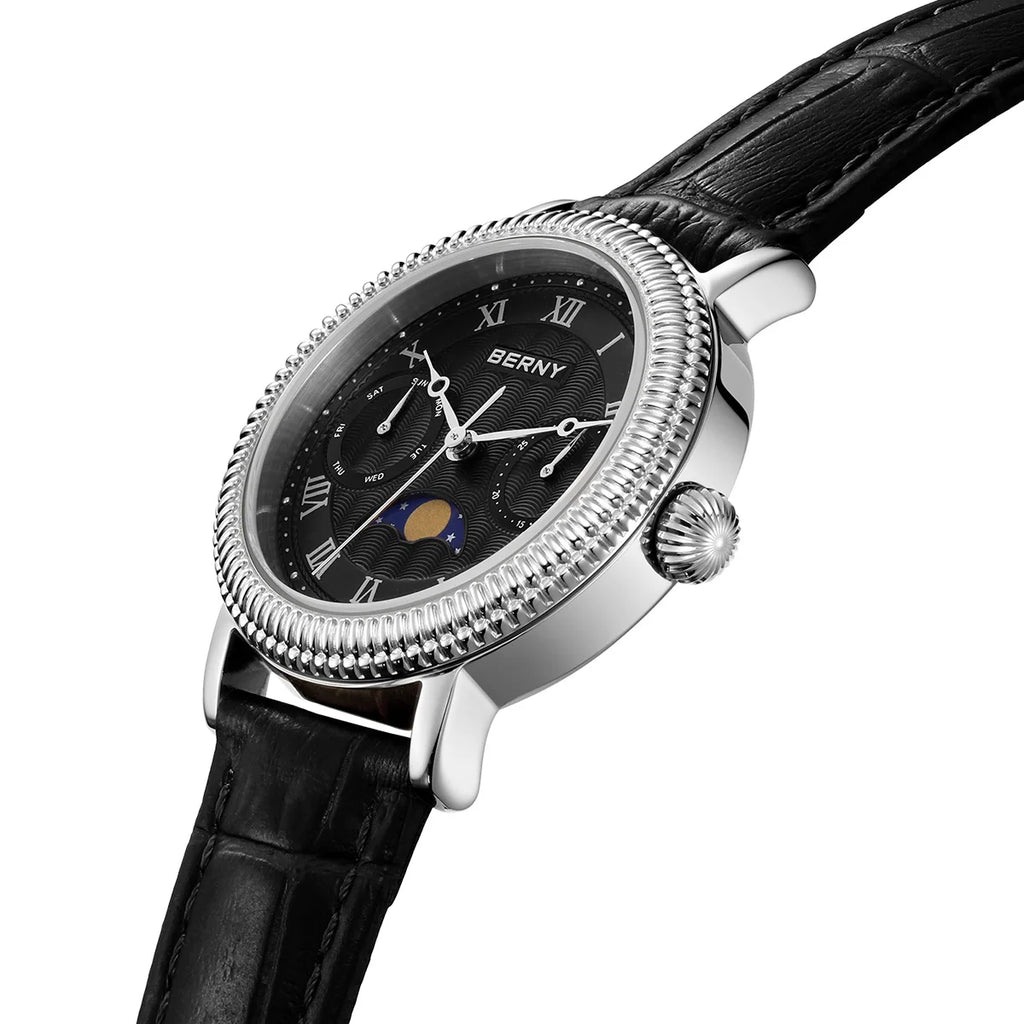 BERNY Moon Phase Women's Quartz Watch – Gold Dress Style