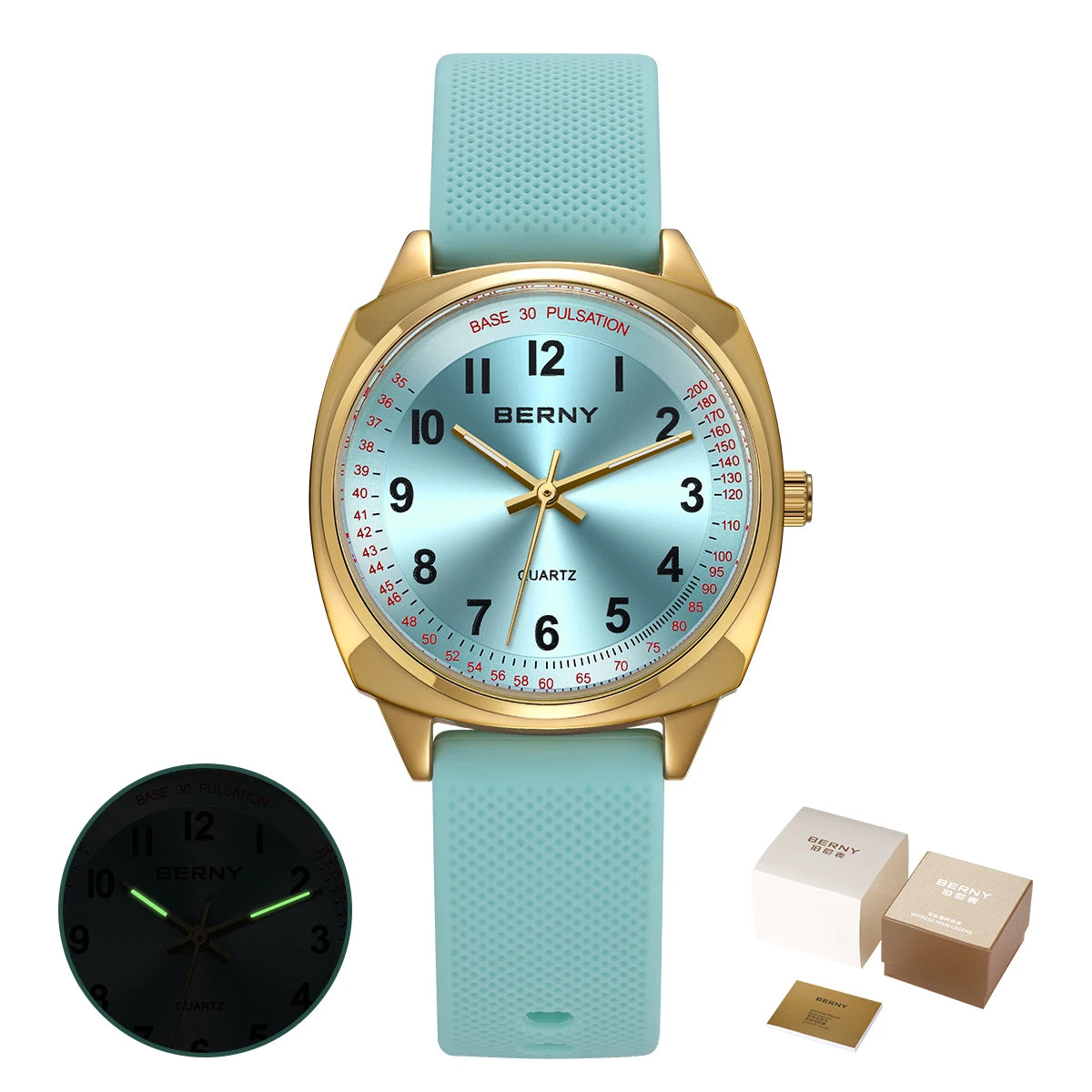 BERNY Nurse Women’s Watch – Easy-Read Quartz, Luminous & Waterproof