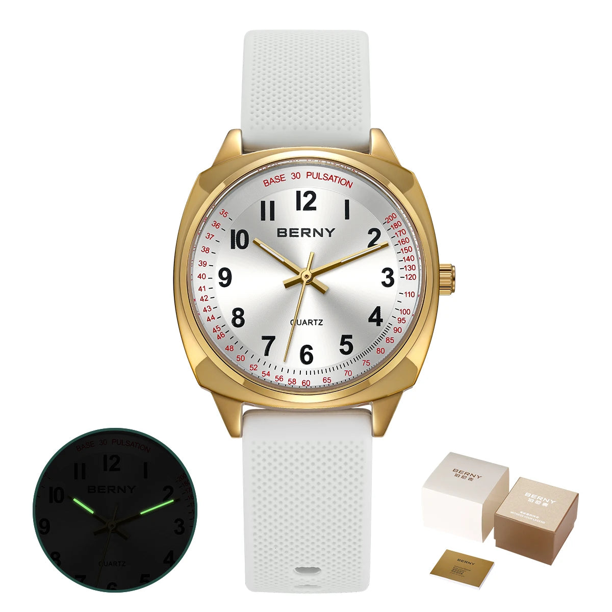 BERNY Nurse Women’s Watch – Easy-Read Quartz, Luminous & Waterproof