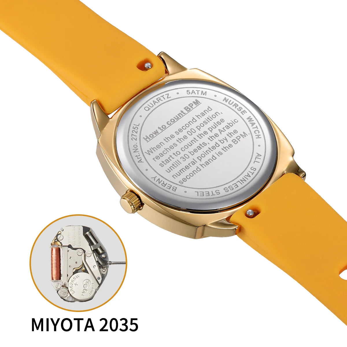 BERNY Nurse Women’s Watch – Easy-Read Quartz, Luminous & Waterproof