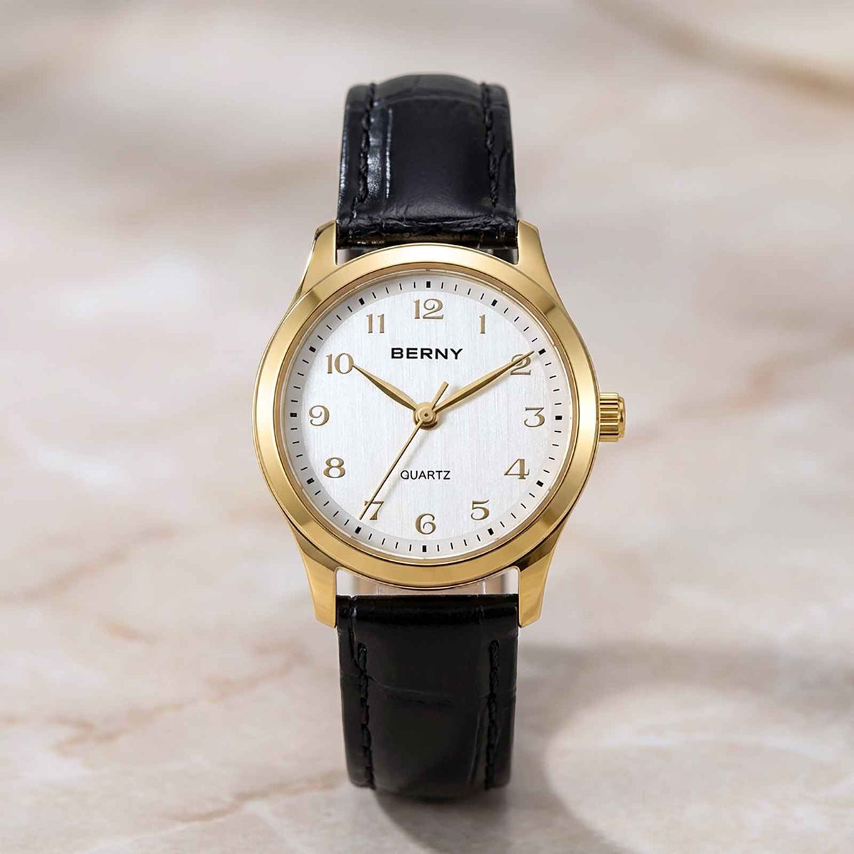 BERNY Ultra-Thin Gold Ladies Watch – Elegant Quartz Smash Price Shop Watch