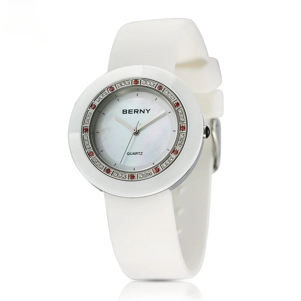 BERNY Women's Diamond Ceramic Quartz Watch