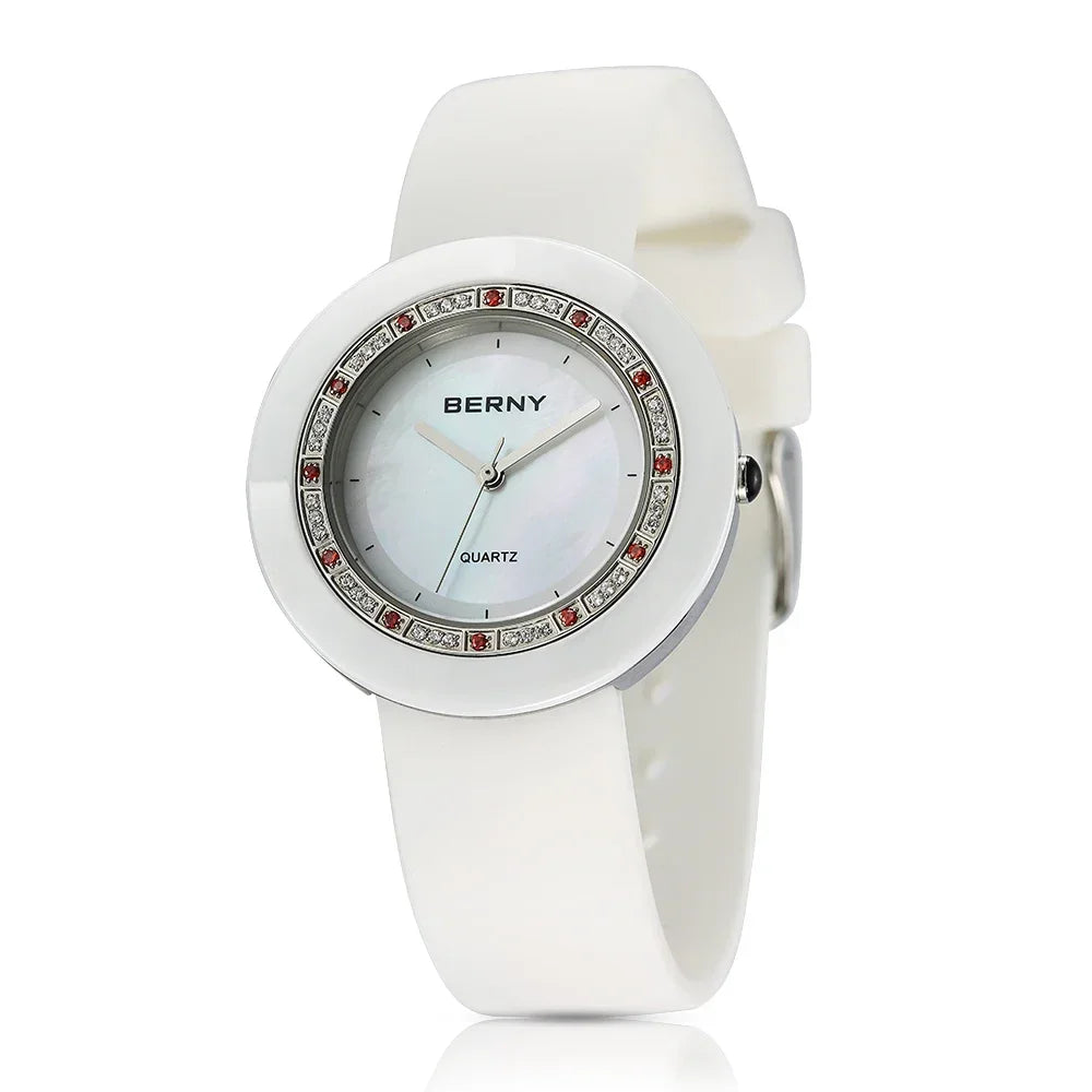 BERNY Women's Diamond Ceramic Quartz Watch