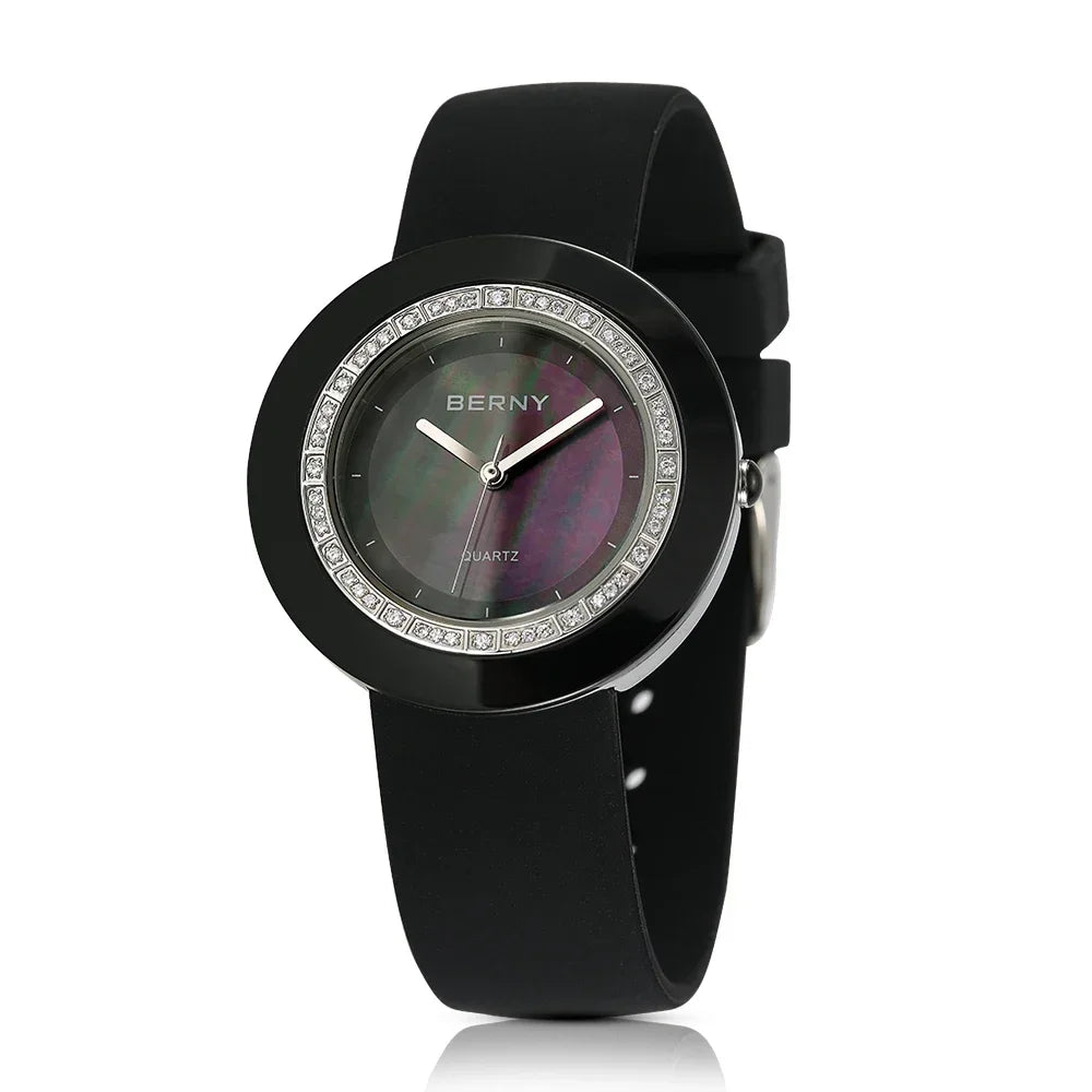 BERNY Women's Diamond Ceramic Quartz Watch