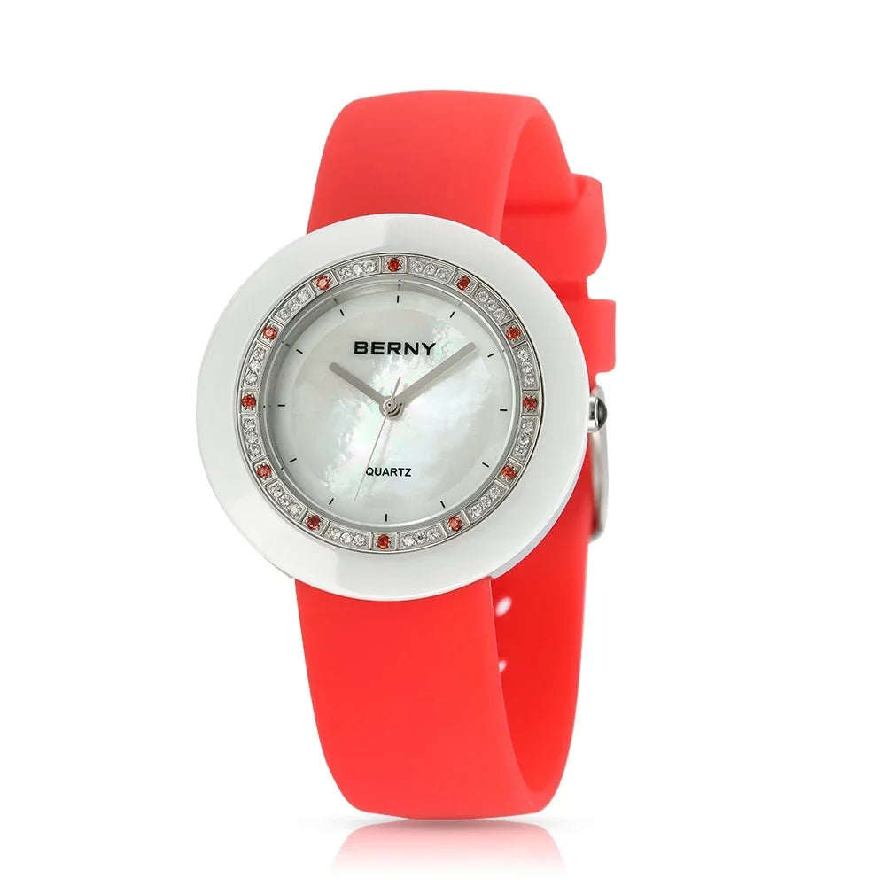 BERNY Women's Diamond Ceramic Quartz Watch