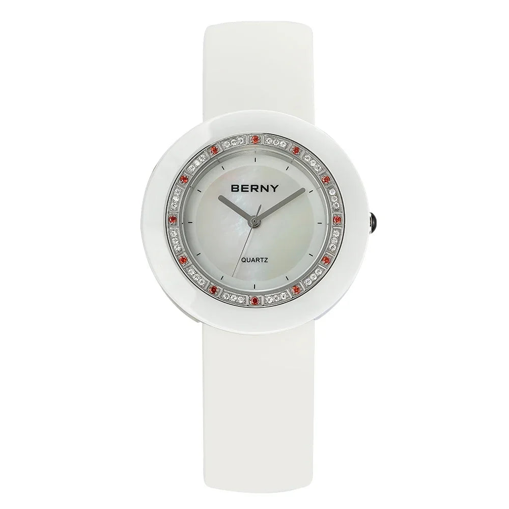 BERNY Women's Diamond Ceramic Quartz Watch