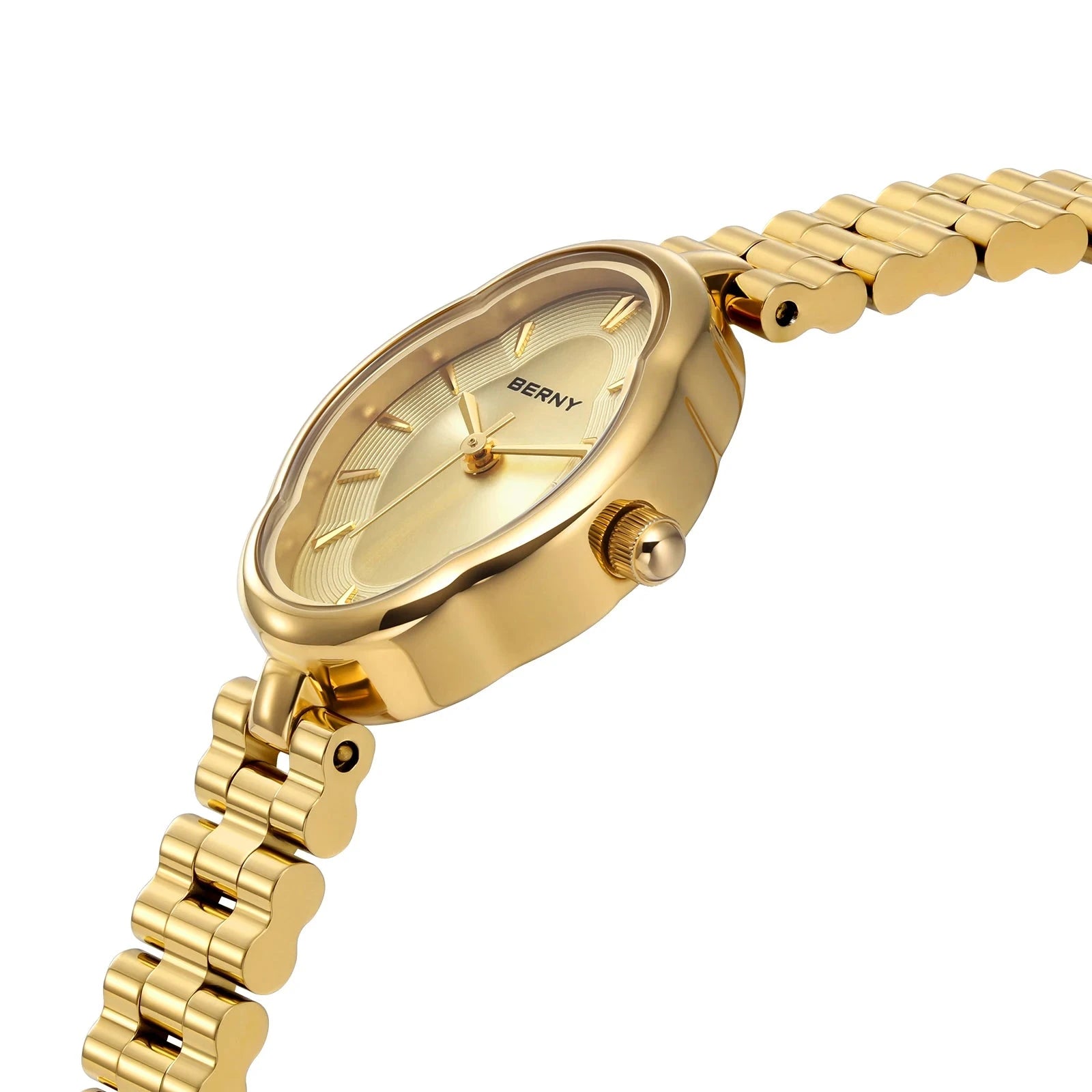 BERNY Women’s Gold Quartz Watch with Bracelet Set