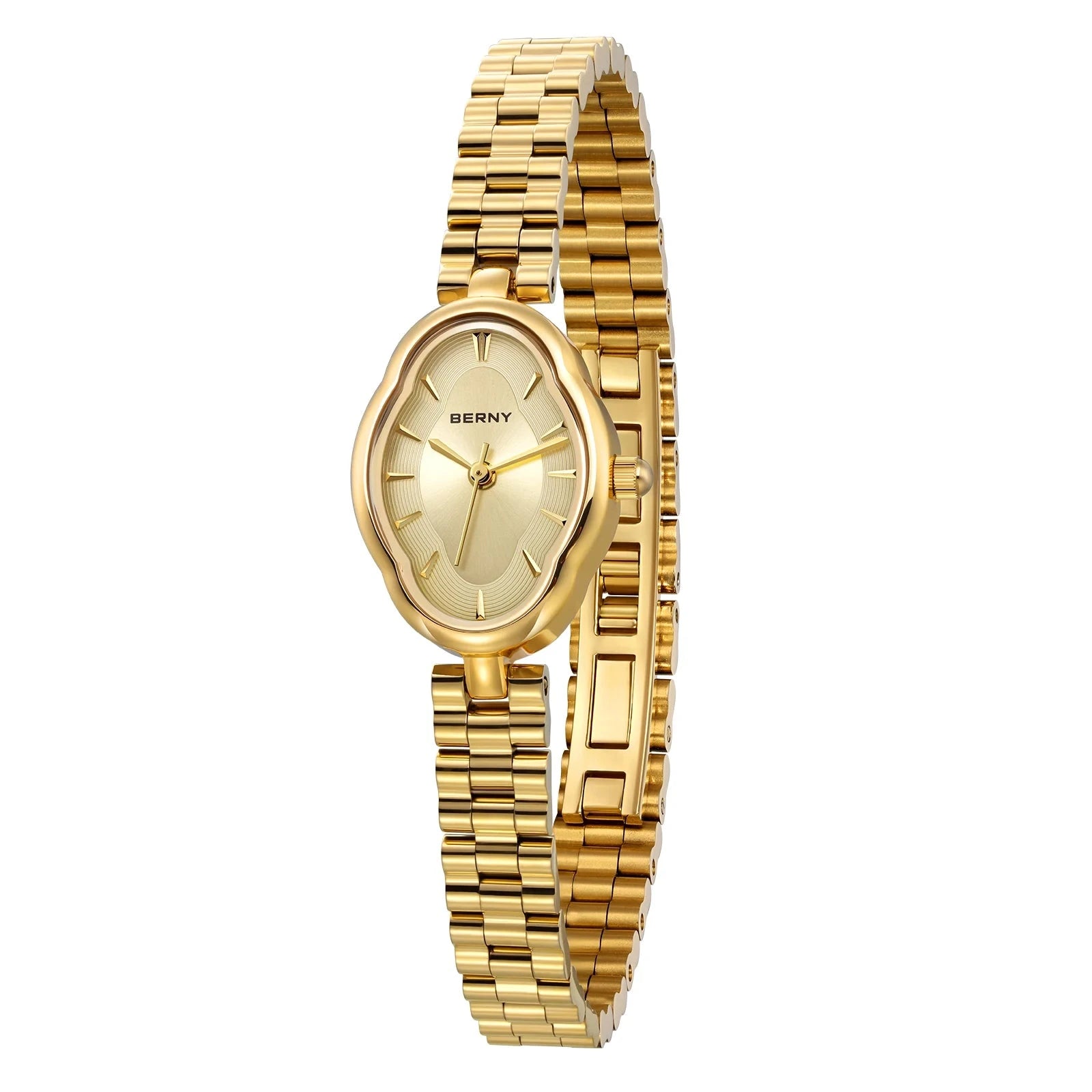 BERNY Women’s Gold Quartz Watch with Bracelet Set