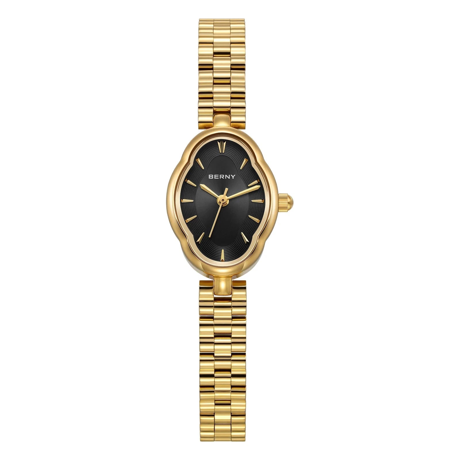 BERNY Women’s Gold Quartz Watch with Bracelet Set