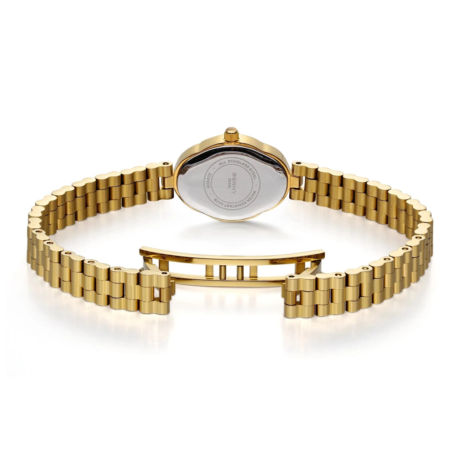 BERNY Women’s Gold Quartz Watch with Bracelet Set Smash Price Shop Women's Watch