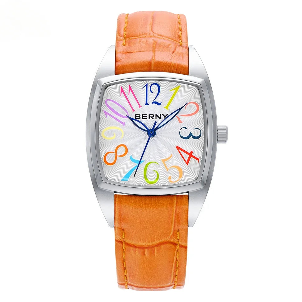 BERNY Women's Tonneau Quartz Watch – Colorful Elegant Style Smash Price Shop Women's Watch
