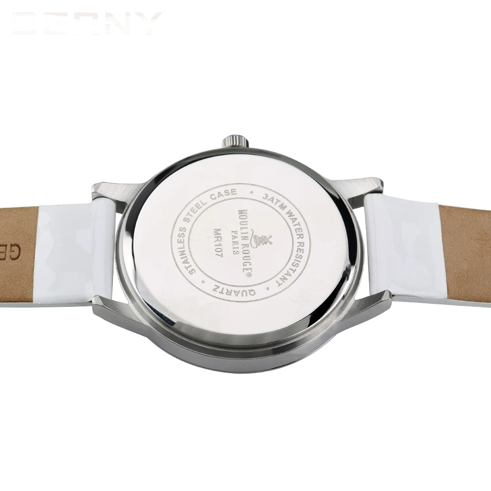 BERNY Women’s Watch – Japan Quartz, Leather Strap, Calendar, Waterproof