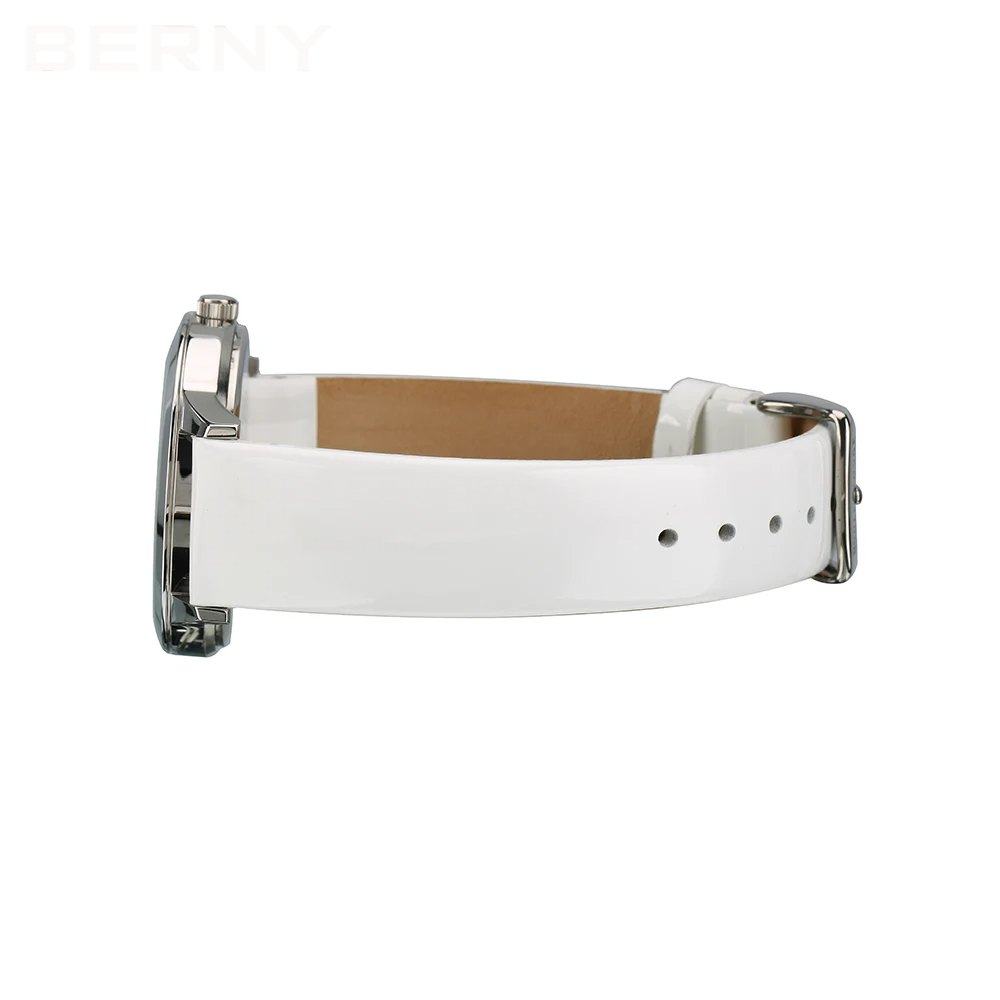 BERNY Women’s Watch – Japan Quartz, Leather Strap, Calendar, Waterproof