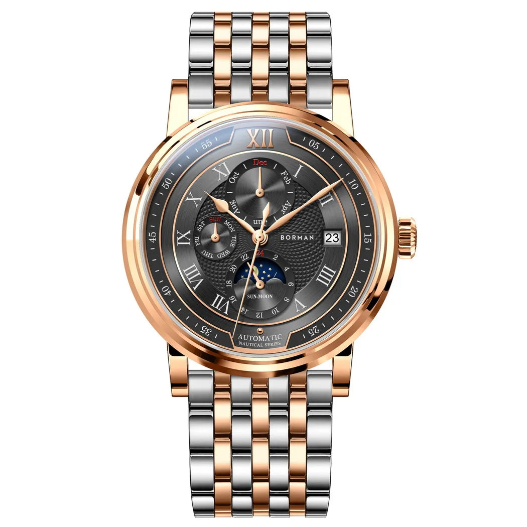 BORMAN 3868 Men’s Automatic Watch – Sapphire Calendar Luxury 50M Smash Price Shop Men's Watch
