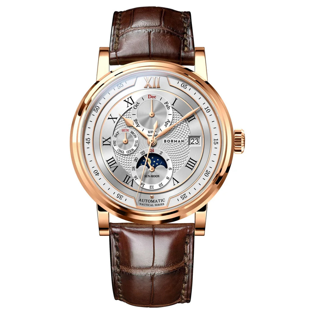 BORMAN 3868 Men’s Automatic Watch – Sapphire Calendar Luxury 50M