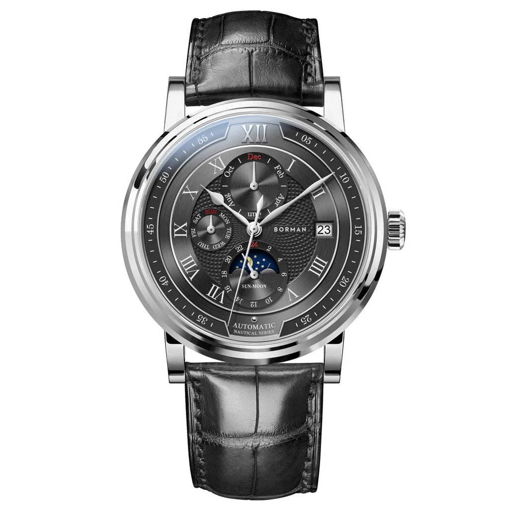 BORMAN 3868 Men’s Automatic Watch – Sapphire Calendar Luxury 50M