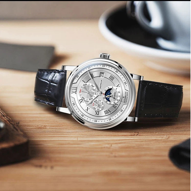 BORMAN 3868 Men’s Automatic Watch – Sapphire Calendar Luxury 50M