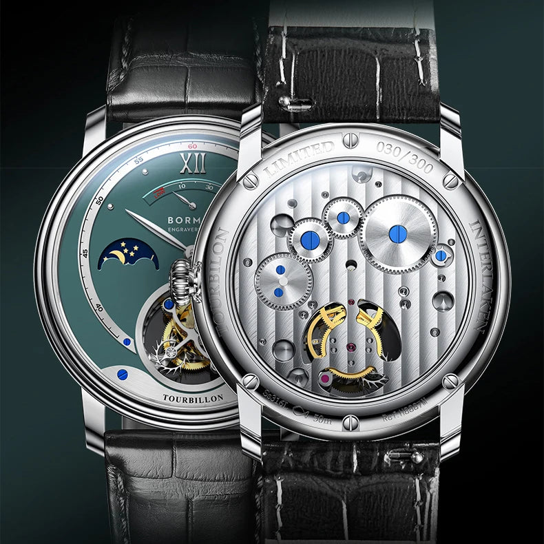 BORMAN 3887 Men’s Automatic Tourbillon Watch – Sapphire Luxury Mechanical