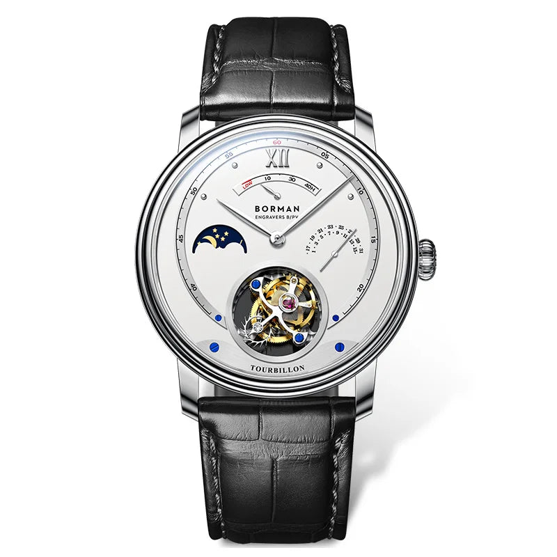 BORMAN 3887 Men’s Automatic Tourbillon Watch – Sapphire Luxury Mechanical Smash Price Shop Men's Watch