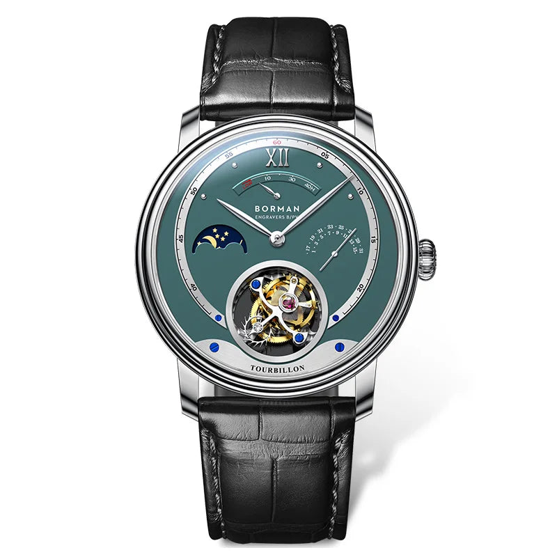 BORMAN 3887 Men’s Automatic Tourbillon Watch – Sapphire Luxury Mechanical Smash Price Shop Men's Watch