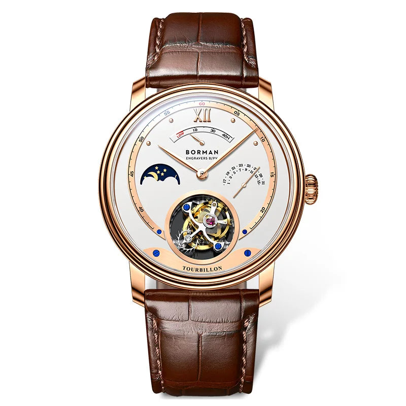 BORMAN 3887 Men’s Automatic Tourbillon Watch – Sapphire Luxury Mechanical Smash Price Shop Men's Watch