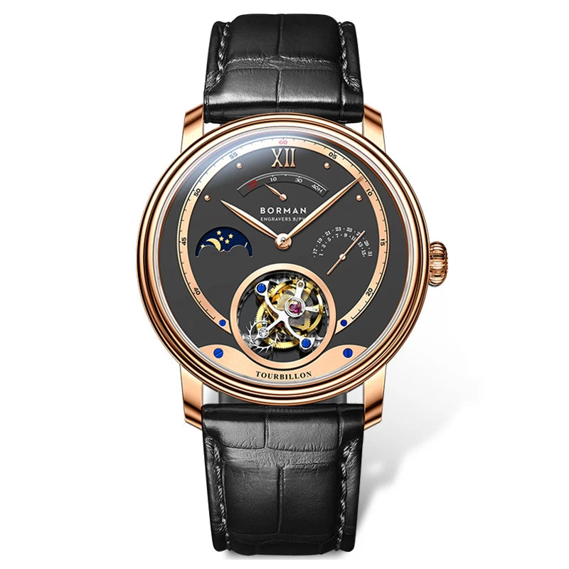 BORMAN 3887 Men’s Automatic Tourbillon Watch – Sapphire Luxury Mechanical Smash Price Shop Men's Watch