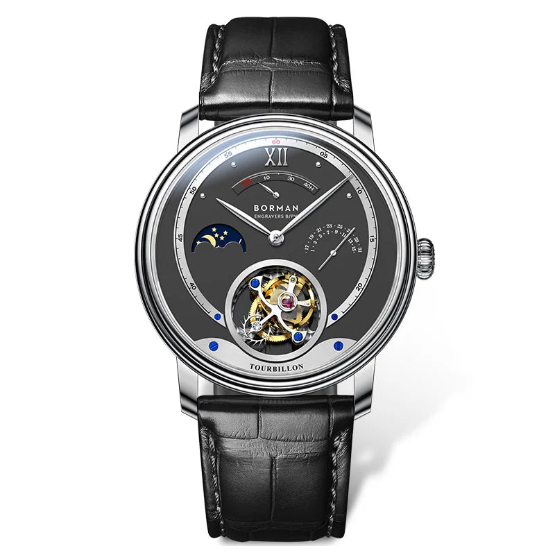BORMAN 3887 Men’s Automatic Tourbillon Watch – Sapphire Luxury Mechanical Smash Price Shop Men's Watch