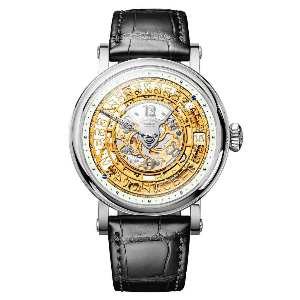 BORMAN 3901 Men’s Automatic Skeleton Watch – Dual Sapphire Luminous Luxury
