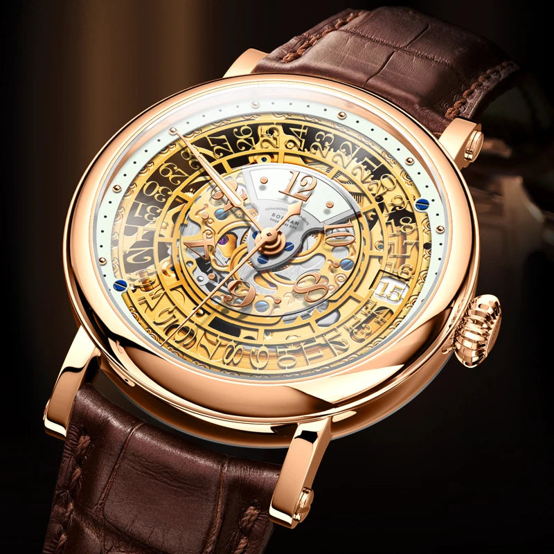 BORMAN 3901 Men’s Automatic Skeleton Watch – Dual Sapphire Luminous Luxury Smash Price Shop Men's Watch