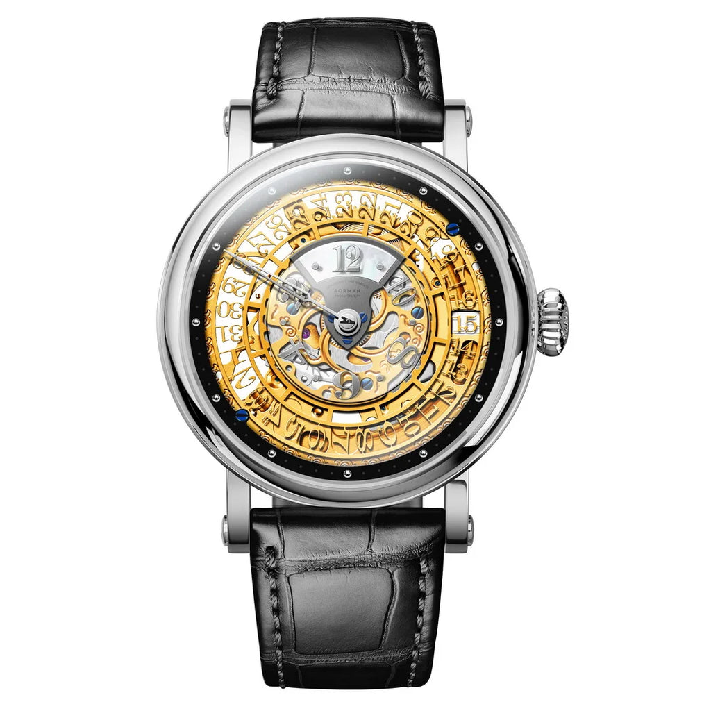 BORMAN 3901 Men’s Automatic Skeleton Watch – Dual Sapphire Luminous Luxury