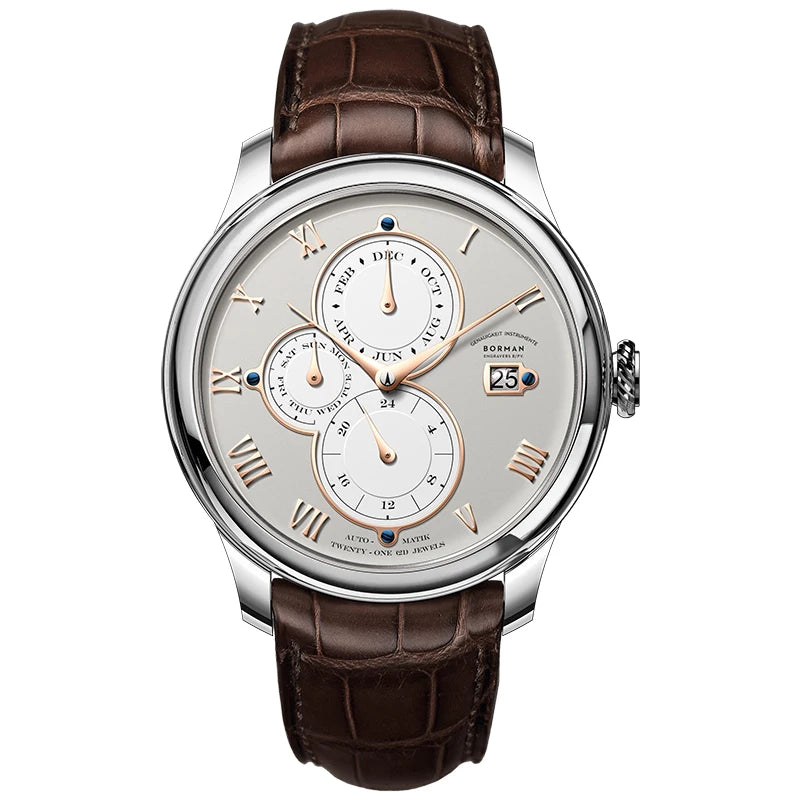 BORMAN BM18011 Retro Automatic Men’s Watch – Sapphire Calendar 50M Smash Price Shop Men's Watch