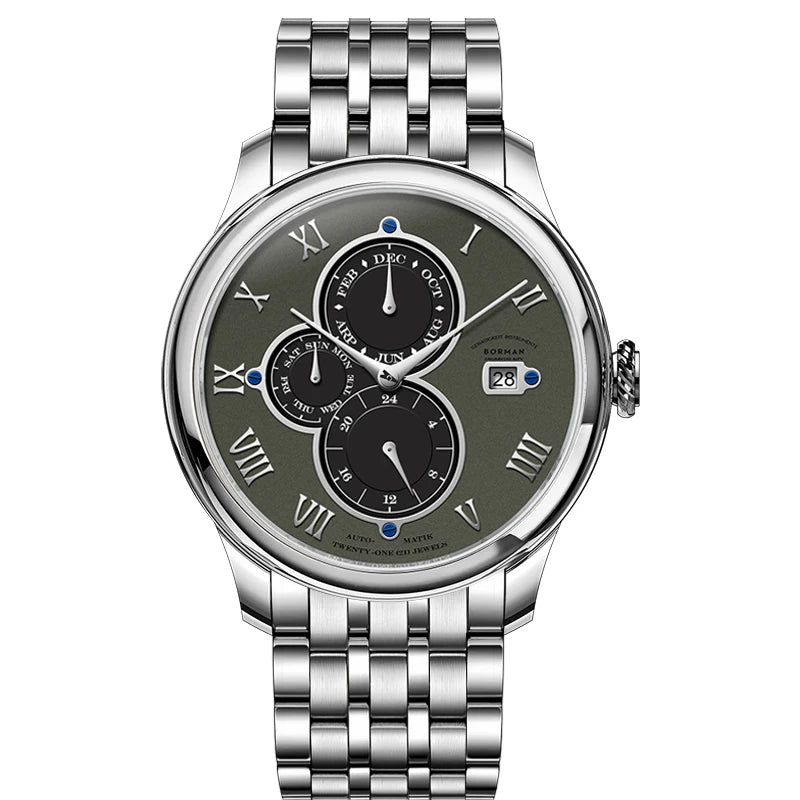 BORMAN BM18011 Retro Automatic Men’s Watch – Sapphire Calendar 50M Smash Price Shop Men's Watch