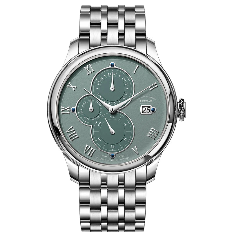 BORMAN BM18011 Retro Automatic Men’s Watch – Sapphire Calendar 50M Smash Price Shop Men's Watch