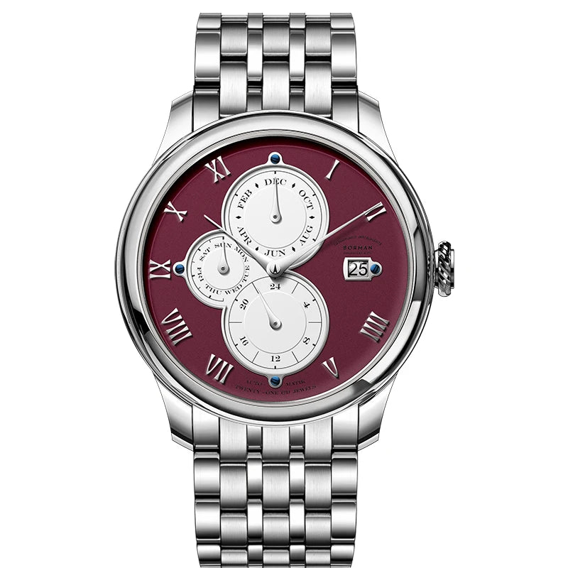 BORMAN BM18011 Retro Automatic Men’s Watch – Sapphire Calendar 50M