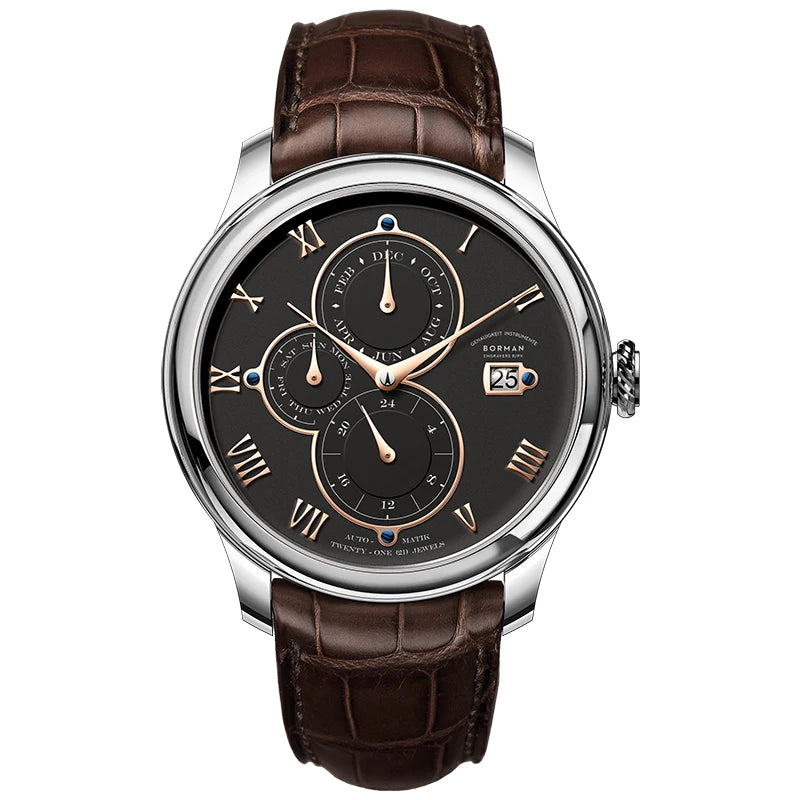 BORMAN BM18011 Retro Automatic Men’s Watch – Sapphire Calendar 50M Smash Price Shop Men's Watch