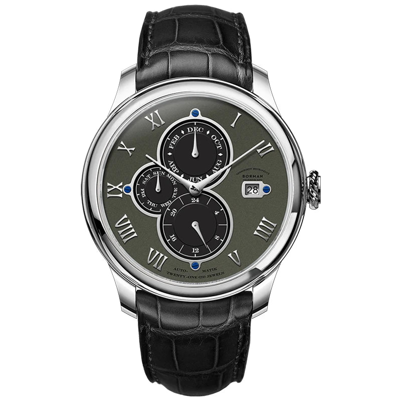 BORMAN BM18011 Retro Automatic Men’s Watch – Sapphire Calendar 50M Smash Price Shop Men's Watch
