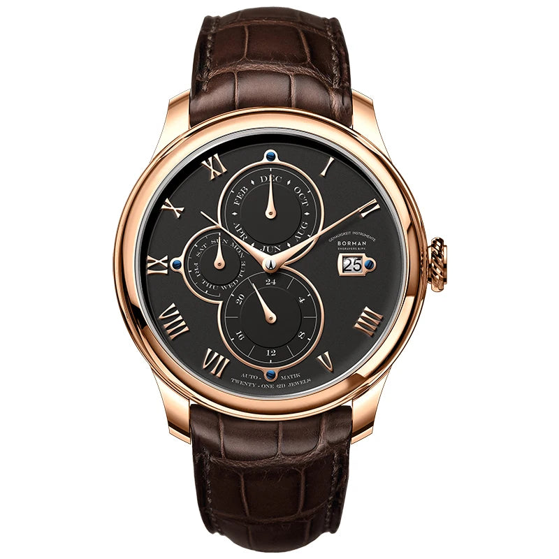 BORMAN BM18011 Retro Automatic Men’s Watch – Sapphire Calendar 50M